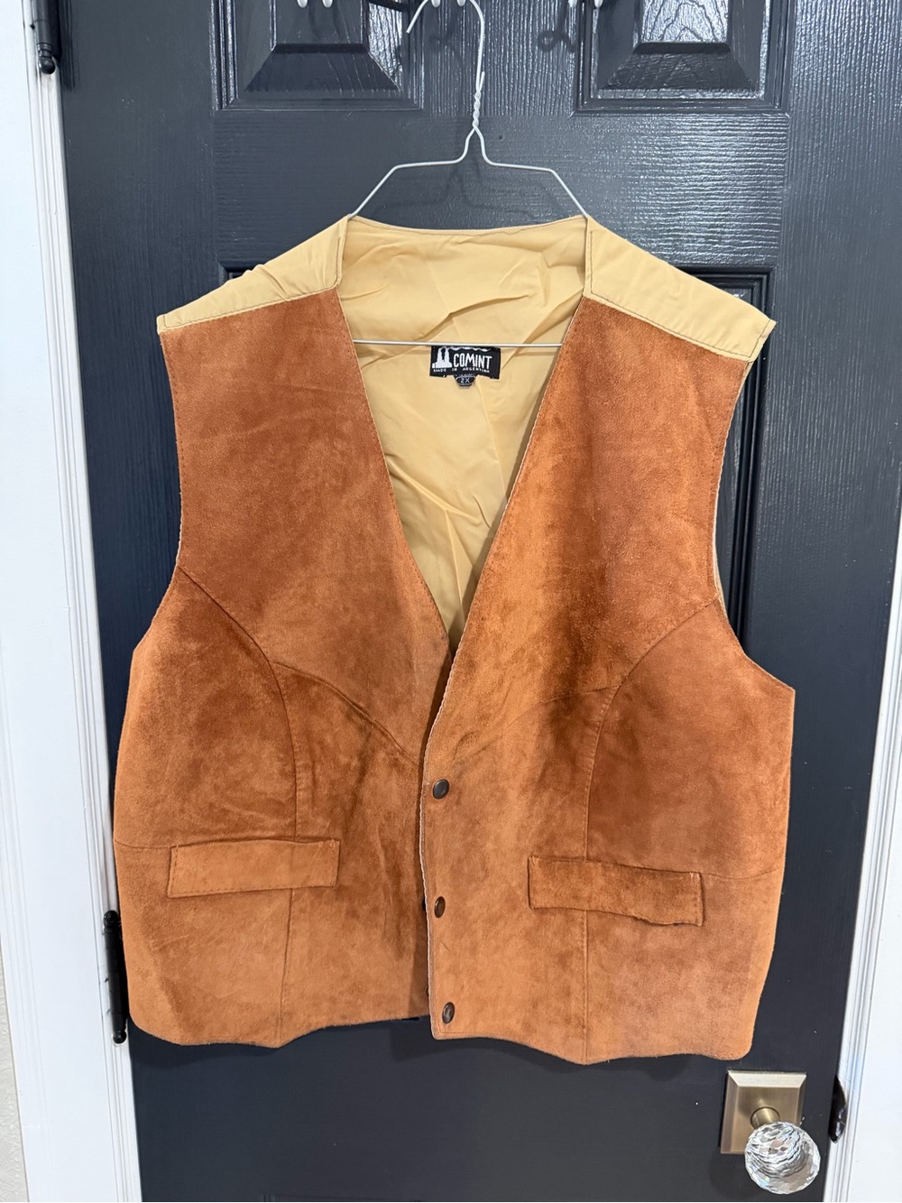 VTG Suede Leather Vest in Rust Brown by Comint